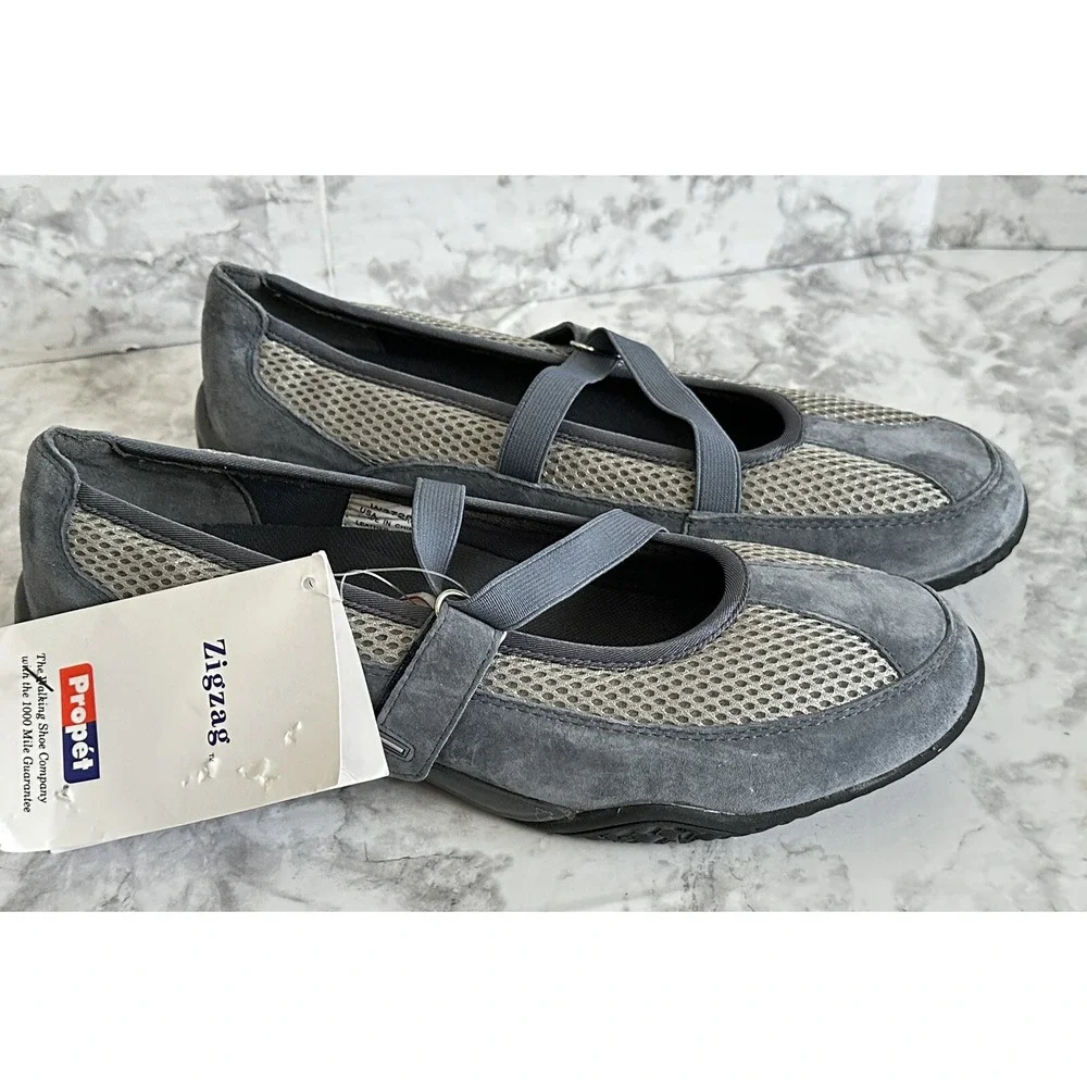 Propet Shoes Womens 10 Medium Zigzag Blue Gray Walking Orthotic Comfort New‎